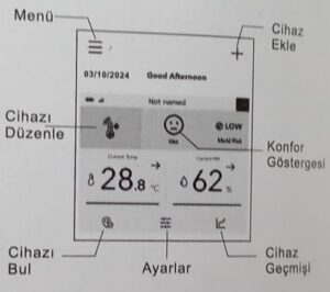DTH-8001 Datalogger Menü